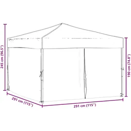 vidaXL Partyzelt Faltbar mit Seitenwänden Blau 3 x 3 m