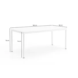 KAWOLA LONGA Gartentisch 180 x 90 x 75 cm hellgrau