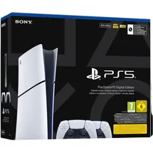 Sony PlayStation 5 Digital Edition 825 GB Weiß + 2 DualSense-Controller