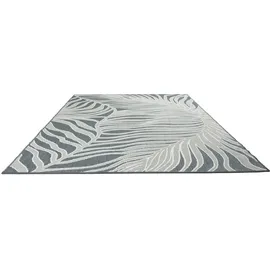 s.Oliver Teppich S.OLIVER "Skadom, Wende-Teppich im Blatt Design, auch für Balkon und Terrasse", grau, B:60cm H:5mm L:90cm, Kunstfaser, Teppiche, Teppich, für In- und Outdoor geeignet, wetterfest & UV-beständig