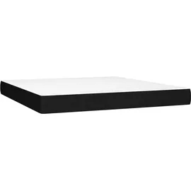 vidaXL Boxspringbett mit Matratze & LED Schwarz 180x200 cm Stoff