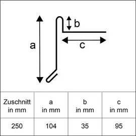 Sarei Ortblech ohne Wasserfalz 2000 x 250 mm