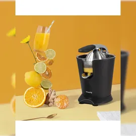 Scarlett H.Koenig AGR82 - elektrische Zitruspresse 160W, Hebel und Filter aus Edelstahl, Anti-Tropf-System, BPA-frei, spülmaschinenfeste Teile, Schwarz