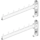 DONGKER Kleiderlüfter, 2 Stuck Platzsparende Kleiderstange, 15kg Tragkraft, Klappbar Wand Kleiderständer Wandhaken Klapphaken für Balkon Badezimmer Waschküche