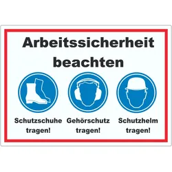 Arbeitssicherheit Füße Ohren Kopf Aufkleber A5 (148x210mm)