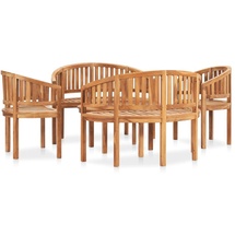 vidaXL 5-tlg. Garten-Lounge-Set Massivholz Teak