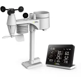 National Geographic Funkwetterstation SC mit 8-in-1-Außensensor, Farbwechsel-Display, Temperatur, Luftfeuchtigkeit, Windmesser, Regenmesser, UV, WBGT