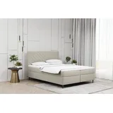 Kaiser Möbel Boxspringbett mit matratze und bettkasten, Schlafbett Vero Ecru 120x200 cm - Kaiser