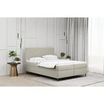 Kaiser Möbel Boxspringbett mit matratze und bettkasten, Schlafbett Vero Ecru 120x200 cm - Kaiser