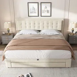 stilvora Polsterbett 160 x 200 cm Beige