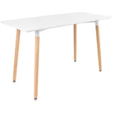 Furnify Esstisch ISLA Tisch 120 × 60 cm Skandinavischer Esszimmertisch (Esstisch), mit Holzbeinen