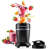 GOURMETmaxx Mixer & Smoothie Maker 4-tlg. | Standmixer elektrisch für den Vitaminkick to go | Nutrition Mixer mit auslaufsicherem Deckel | Blender, Food Processor für Shakes & Co.