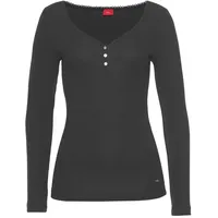 S.Oliver Damen Pyjamaoberteil schwarz Gr.32/34