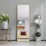 Standspiegel 162x53 cm, Ganzkörperspiegel, Hänge- oder Wandspiegel, Metallrahmen, für Wohnzimmer, Schlafzimmer oder Badezimmer - Gold