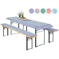 Heimtexland ® Auflagen Set 3-teilig Biertisch Tischdecke Bierbank Polster