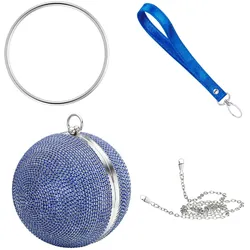 Abendtasche JULIE JULSEN "Metall mit Zirkonia blau", Damen, blau, Taschen