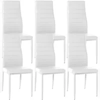 CLP Esszimmerstuhl Mayfair Kunstleder weiß 6er Set
