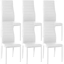 CLP Esszimmerstuhl Mayfair Kunstleder weiß 6er Set