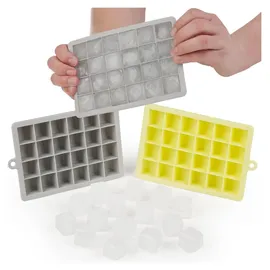Blumtal 2x24er Silikon Eiswürfelform Würfel 2,6cm - Eiswürfelbehälter Würfelgröße M, BPA frei, leichtes Herauslösen der Eiswürfel, Grau un...