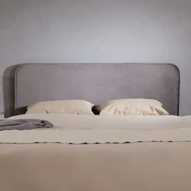 Idimex Kopfteil NOVARE mit Wandbefestigung in Grau - Headboard 160 cm, gepolstertes perfekt für Boxspringbetten, weicher Stoffbezug, samt, runde ecken - Grau