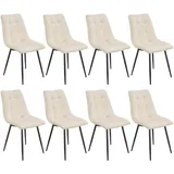 Juskys Esszimmerstuhl Blanca 8er Set mit Samt Beige