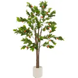 ML-Design Kunstpflanze Orangenbaum 160 cm, aus Kunststoff,