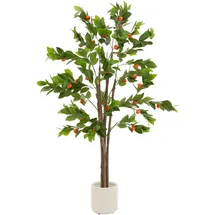 ML-Design Kunstpflanze Orangenbaum 160 cm, aus Kunststoff,
