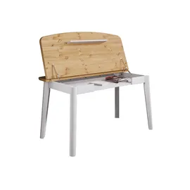 Home Affaire Esstisch HOME AFFAIRE "Palermo, multifunktionaler Tisch, Arbeitstisch, Schreibtisch", weiß (weiß, honig, weiß, gold), B:140cm H:75cm T:90cm, Tische, Esstisch, mit Stauraum, Platte aufklappbar, Home Office Schreibtisch, Massivholz
