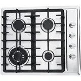 Gaskochfeld 4 Flammen Edelstahl Silber Gasherd Einbauherd Küche Gaskochfeld (Kocher Gasherd Campingkocher)