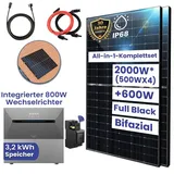 TerraLumen All In One 2000W Solaranlage Komplettset inkl. Speicher 3,2 kWh Anker SOLIX Solarbank E1600 PRO mit Smarter Zähler und Ziegeldach Montage