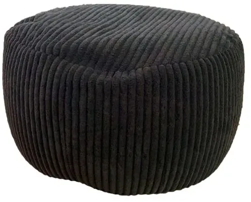 Relaxdays Pouf mit Cordbezug Schwarz