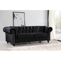 JVmoebel Chesterfield-Sofa, Chesterfield Design Luxus Polster Sofa Couch schwarz