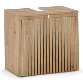Stella Trading Waschbeckenunterschrank Eiche Artisan Oak Nachbildung (B/H/T) ca. 60x57x36 cm stehend, Badezimmer, Badezimmerschränke, Waschbeckenunterschränke