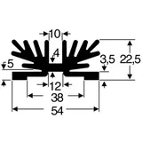 FISCHER ELEKTRONIK 10022453 SK 65 37,5 SA 1 x M3 Kühlkörper 3.5 K/W (L x B x H) 54 x 37.5 x 22mm SOT-32