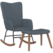 vidaXL Schaukelstuhl mit Hocker Samt Dunkelgrau Modell 1