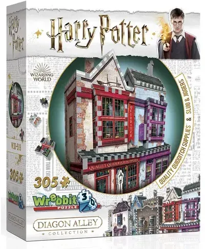 Wrebbit 3D Puzzle - Harry Potter - 3D-Puzzle Qualitäts Quidditch Shop & Apotheke, 305 Teile