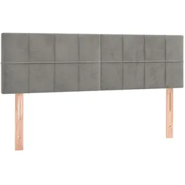 vidaXL Boxspringbett mit Matratze & LED Hellgrau 140x200 cm Samt