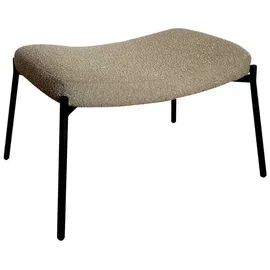 House Nordic Fußhocker GLASGOW Braun Bouclé Hocker Sitzhocker Polster