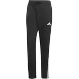 adidas Essentials Three Stripes Fleece Pant Open Hem, Black/White, XL