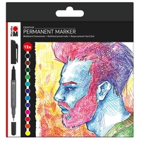 Marabu Permanent-Marker Mehrfarbig 12 Stück(e)