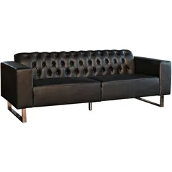 KAWOLA Sofa NILO Ledersofa 3-Sitzer Leder schwarz