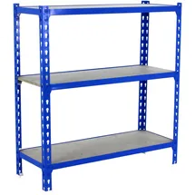 Simon Rack Lagerregal Holz/Metall 90 x 120 x 40 cm Blau 3 Böden