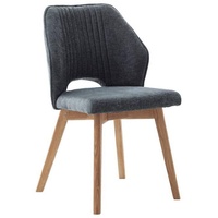 Livetastic Stuhl Boucle, Anthrazit, Holz, Textil, Esche, massiv, 48x92x60 cm, Esszimmer, Stühle, Esszimmerstühle, Vierfußstühle
