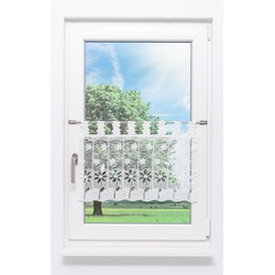 Scheibengardine Plauener Spitze - Blüte (Bx H) 96cm * 45cm weiß