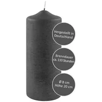 Fink Stumpenkerze 20 cm grau