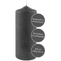 Fink Stumpenkerze 20 cm grau