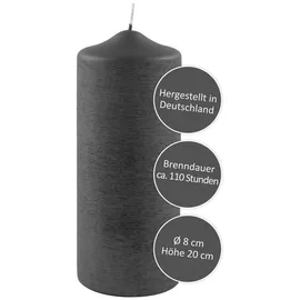 Fink Stumpenkerze 20 cm grau