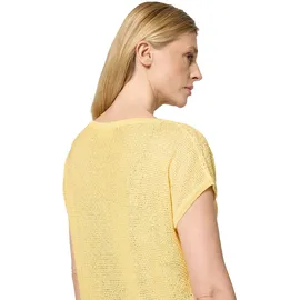 Cartoon Strickpullover mit Rundhalsausschnitt Gelb 36