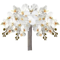 Künstliche Orchidee Kunstblumen Orchidee Gefühlsechte Orchidee Künstlich mit 9 kräftigen Blüten Zimmerpflanze Kunstpflanze Länge 87.8 cm