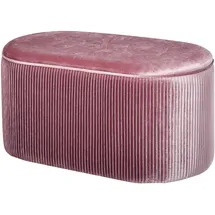 Homcom Sitzbank Polsterbank mit Stauraum Truhenbank für Wohnzimmer französische Stil Samt Rosa 81 x 40 x 41 cm